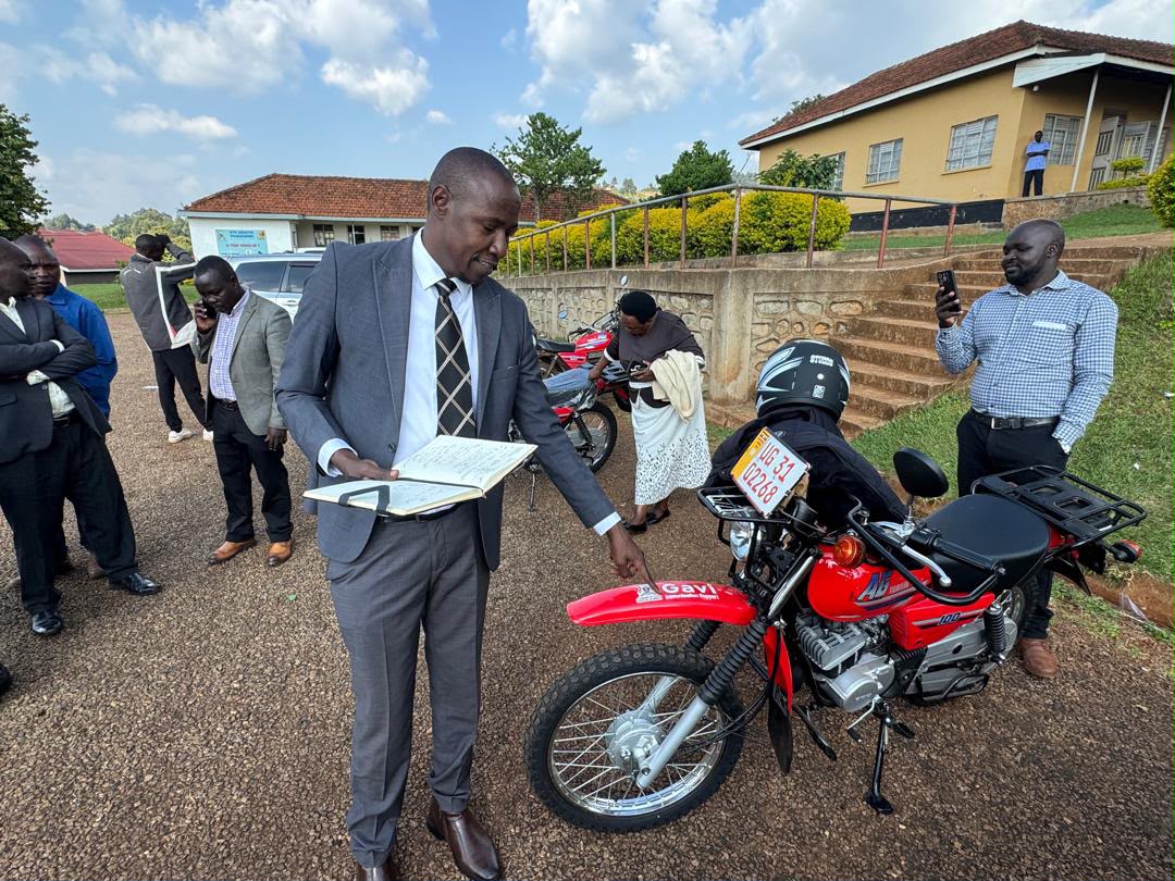 RDC Kapchorwa district Warns health workers during the handing over of motorcycles